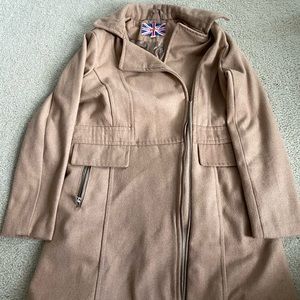 Tan Peacoat with Zipper!